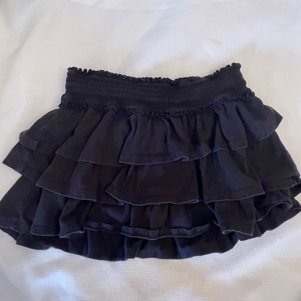Girls Black Ruffle Skort